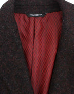 Bordeaux alpaca two-button blazer