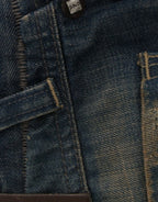 Blaue Jeans mit geradem Bein