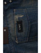 Blaue Jeans mit geradem Bein
