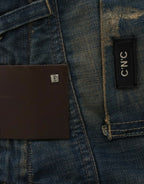 Blaue Jeans mit geradem Bein