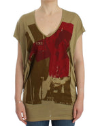 Grünes Print-Kurzarm-T-Shirt