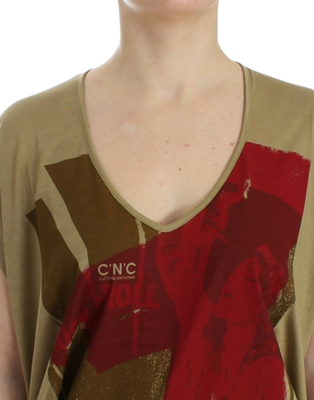 Grünes Print-Kurzarm-T-Shirt