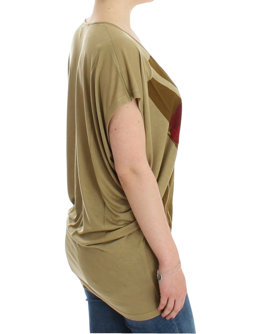 Grünes Print-Kurzarm-T-Shirt