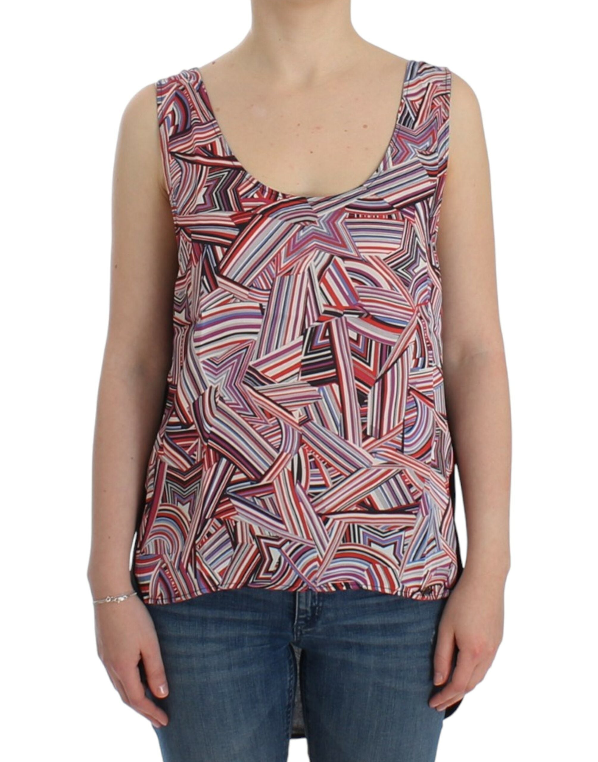 Ärmelloses Top in Multicolour