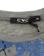 Gray print sleeveless t-shirt