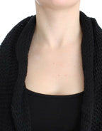 Schwarze ärmellose Strickweste