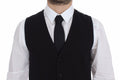 Schwarzes Baumwollkleid Weste Blazer Jacke