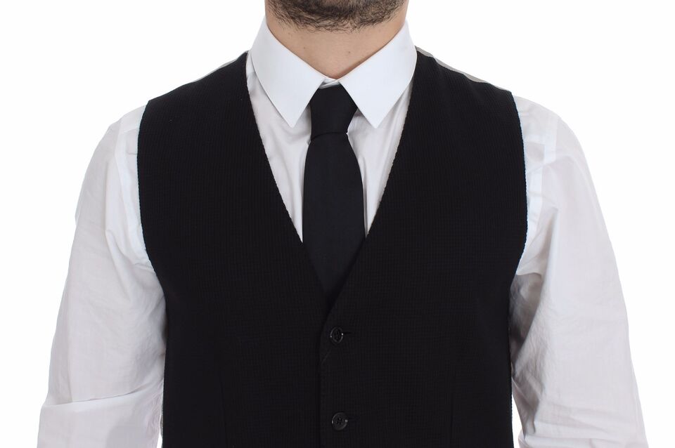 Schwarzes Baumwollkleid Weste Blazer Jacke
