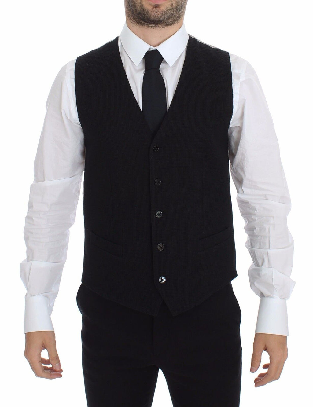 Schwarzes Baumwollkleid Weste Blazer Jacke
