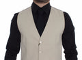 Beige Baumwolle Stretch Weste Blazer
