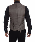 Beige Baumwolle Stretch Weste Blazer