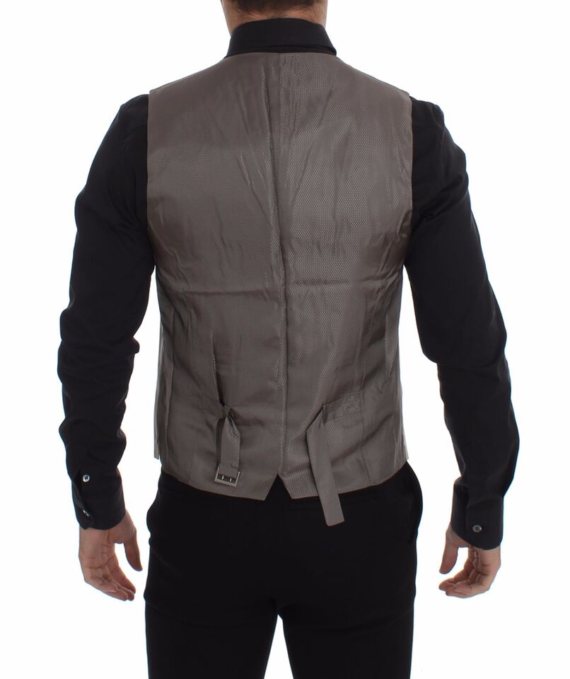 Beige Baumwolle Stretch Weste Blazer