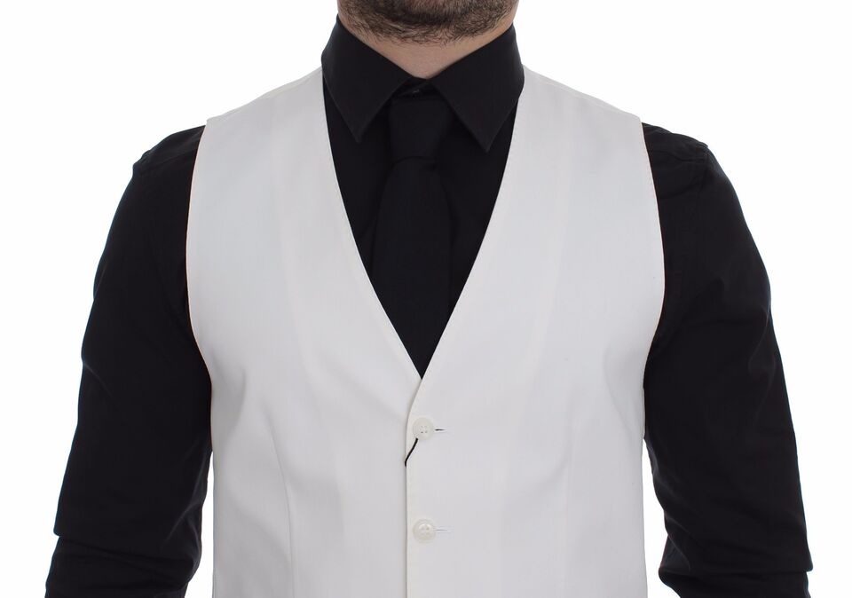 Weiße Weste Blazer aus Baumwoll-Seidengemisch