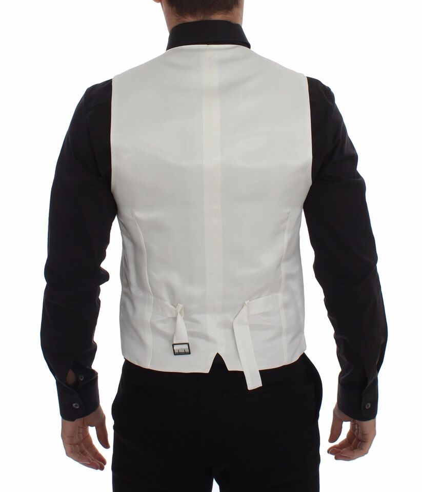 Weiße Weste Blazer aus Baumwoll-Seidengemisch