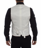 Weiße Weste Blazer aus Baumwoll-Seidengemisch