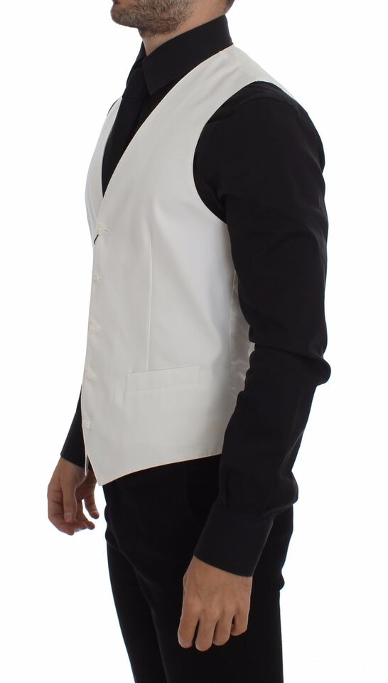Weiße Weste Blazer aus Baumwoll-Seidengemisch