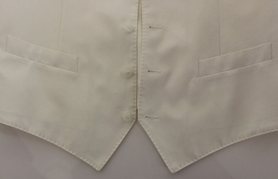 Weiße Weste Blazer aus Baumwoll-Seidengemisch