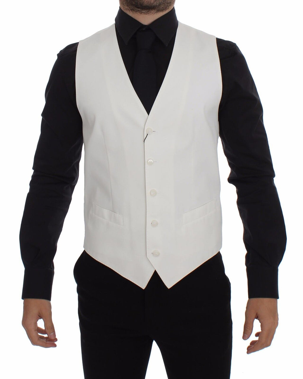 Weiße Weste Blazer aus Baumwoll-Seidengemisch
