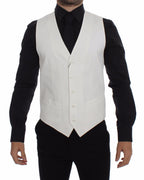 Weiße Weste Blazer aus Baumwoll-Seidengemisch