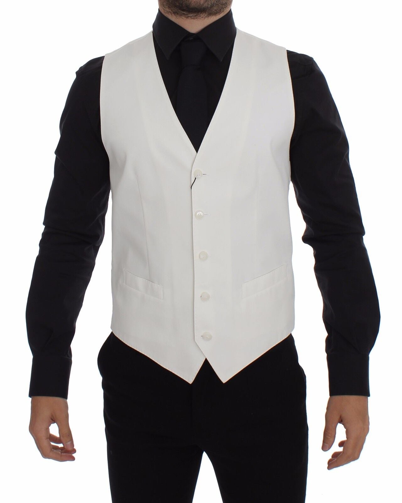 Weiße Weste Blazer aus Baumwoll-Seidengemisch