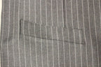 Gray Striped Wool Single Breasted Vest