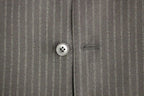 Black Striped Wool Single Breasted Vest