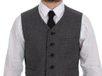Gray Cotton Blend Logo Vest