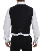 Gray Cotton Blend Logo Vest