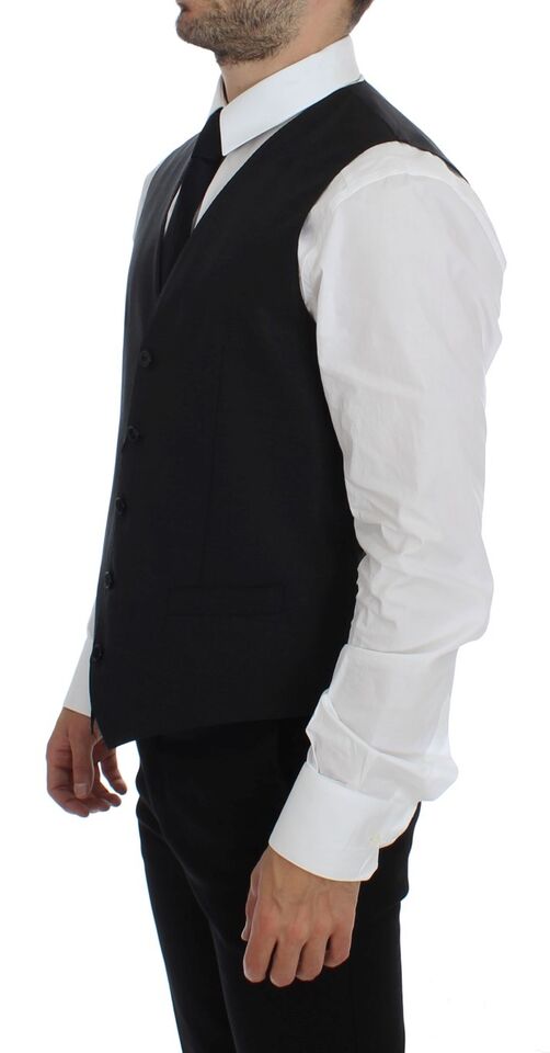 Graue Wollseidenkleid Weste