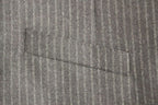 Gray Striped Wool Single Breasted Vest