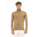 Beigefarbener Modal-Herrenpullover