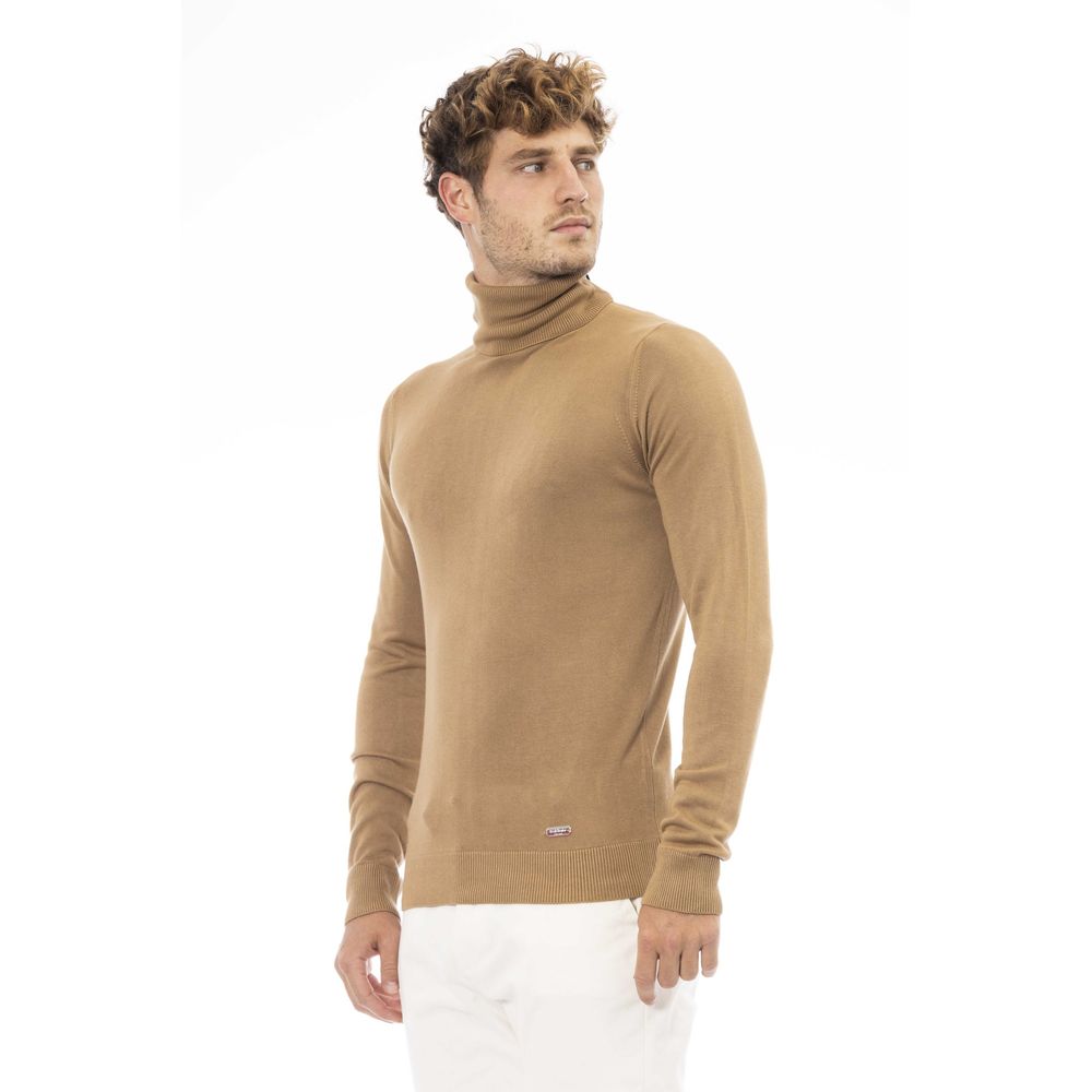 Beigefarbener Modal-Herrenpullover
