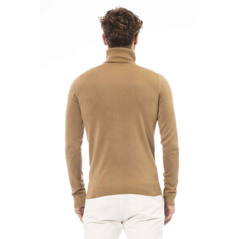 Beigefarbener Modal-Herrenpullover