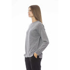 Grauer Viskose-Pullover für Damen