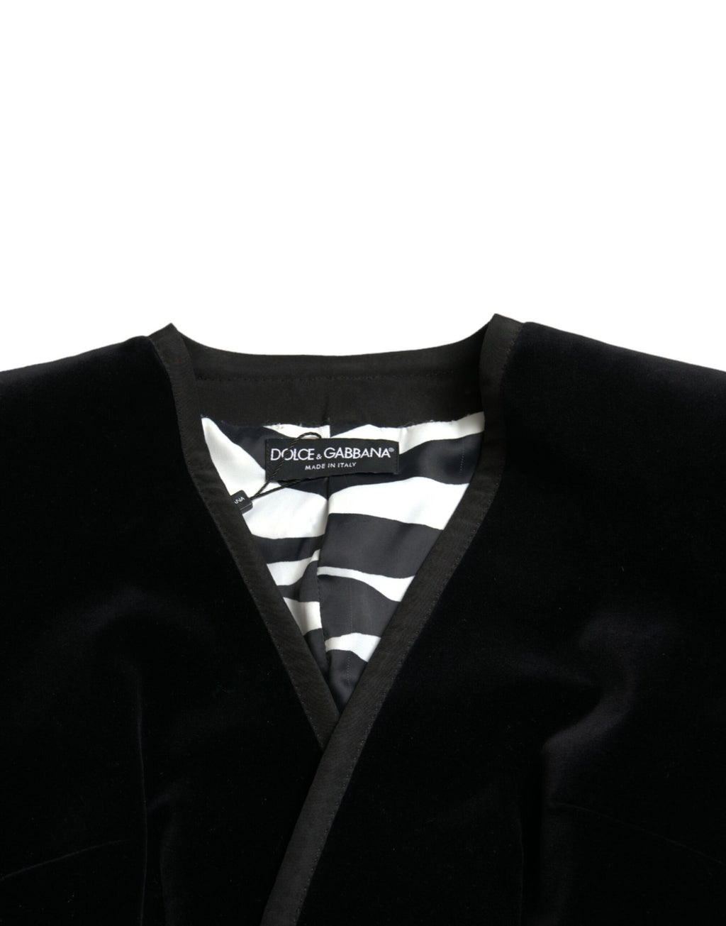 Schwarze zweireihige Jacke aus Samtbaumwolle