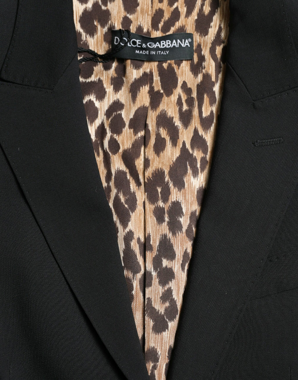 Schwarzer Einreiher Blazer Mantel aus Wolle
