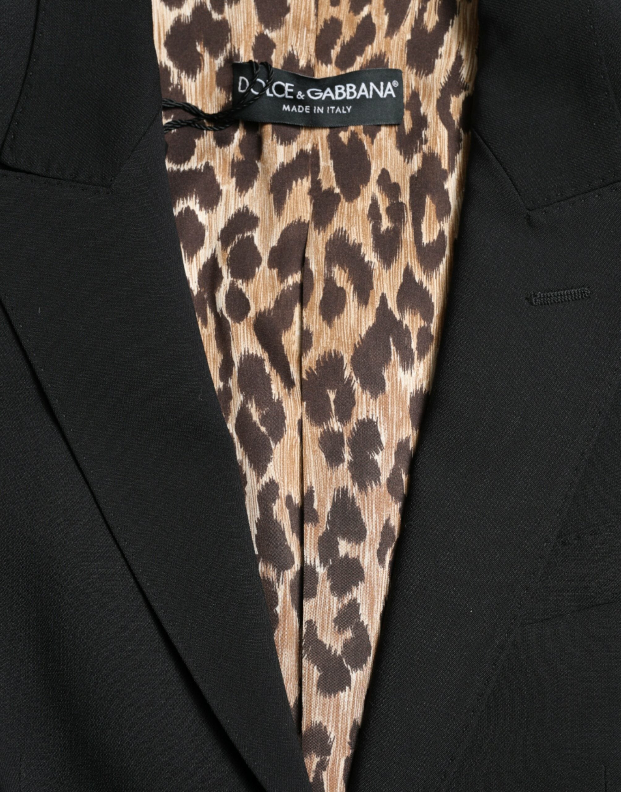 Schwarzer Einreiher Blazer Mantel aus Wolle