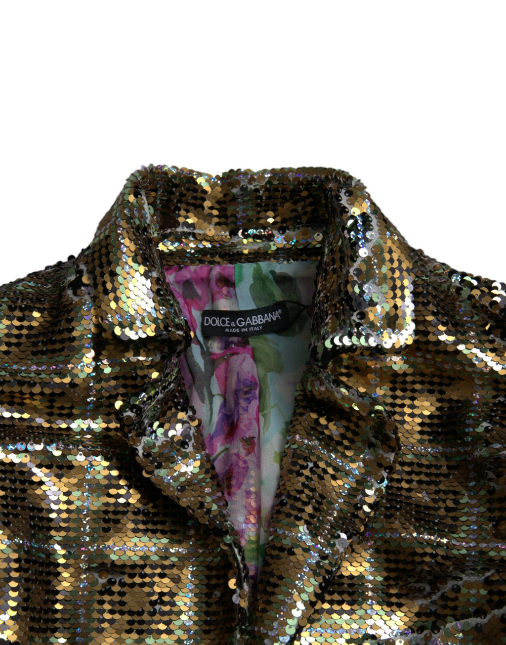Mehrfarbige Pailletten-Kurzjacke aus Polyester