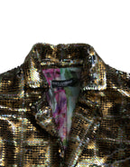Mehrfarbige Pailletten-Kurzjacke aus Polyester