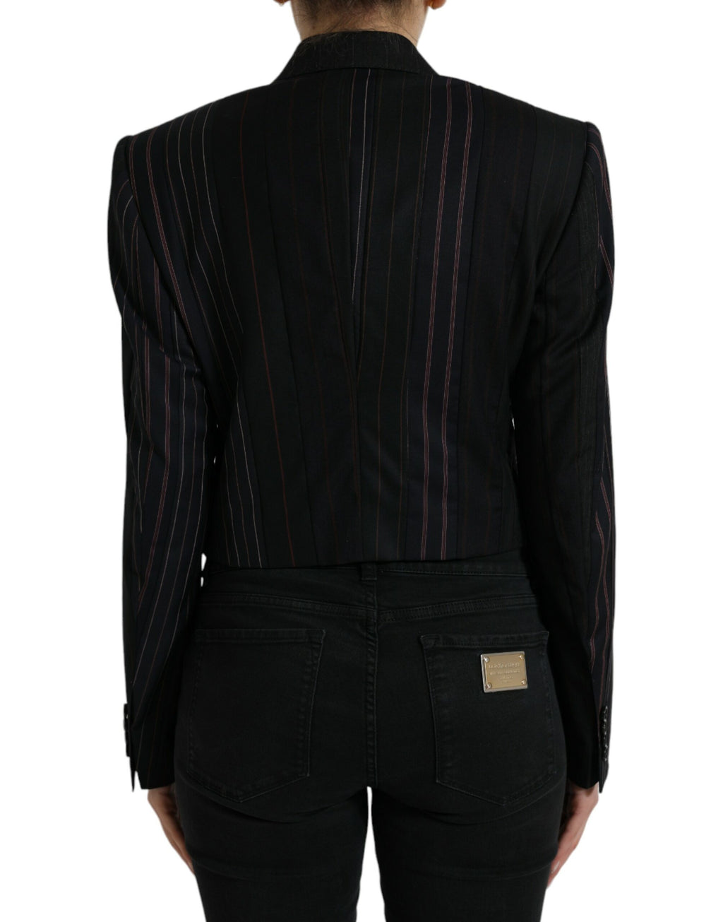 Schwarz gestreifte SICILIA Zweireiher-Jacke