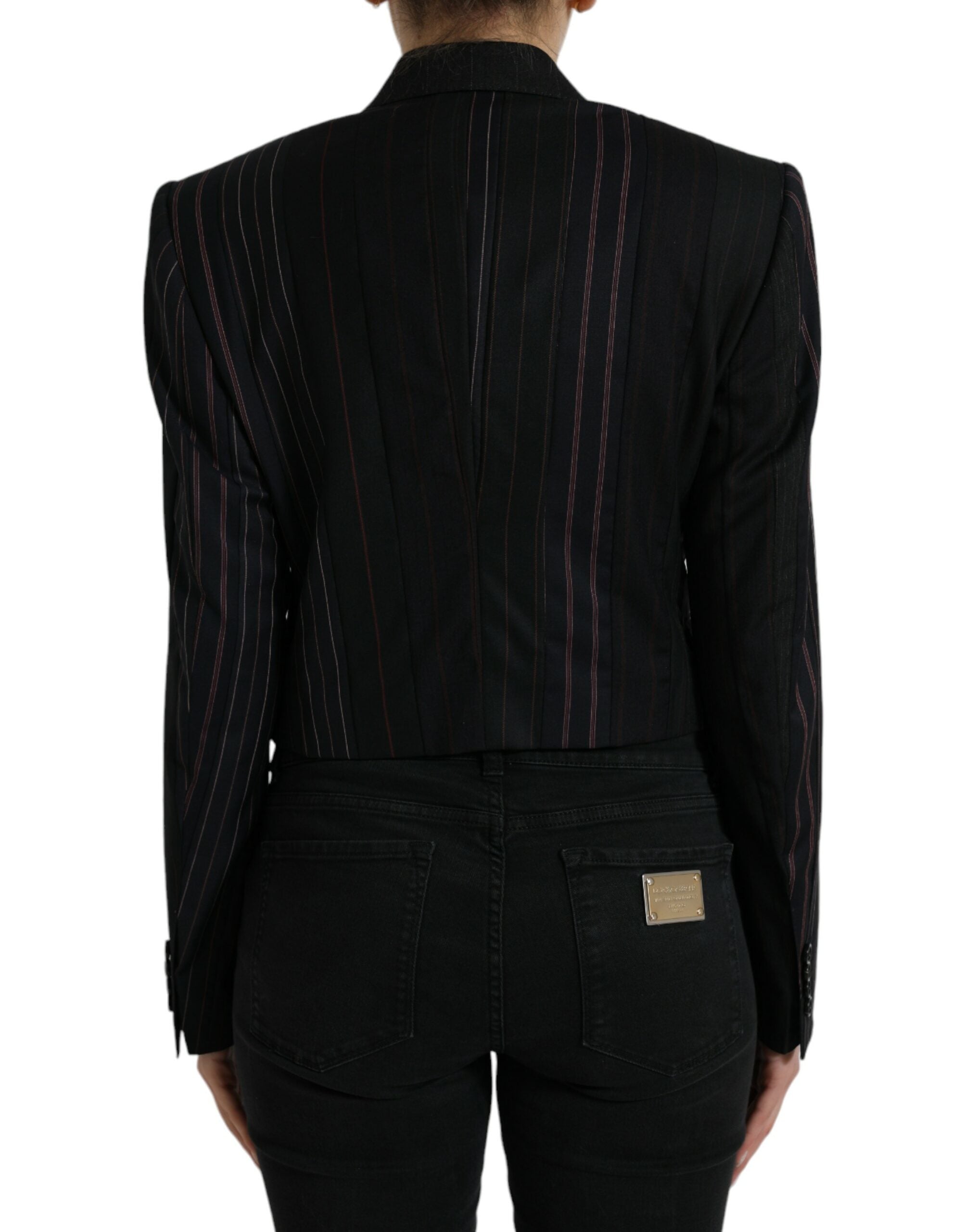 Schwarz gestreifte SICILIA Zweireiher-Jacke