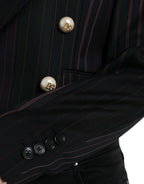 Schwarz gestreifte SICILIA Zweireiher-Jacke
