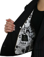 Schwarz gestreifte SICILIA Zweireiher-Jacke