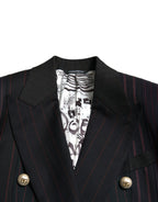 Schwarz gestreifte SICILIA Zweireiher-Jacke