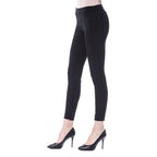 Schwarze Skinny-Hose für Damen aus Polyester