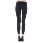 Schwarze Skinny-Hose für Damen aus Polyester