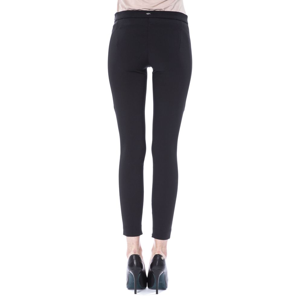 Schwarze Skinny-Hose für Damen aus Polyester
