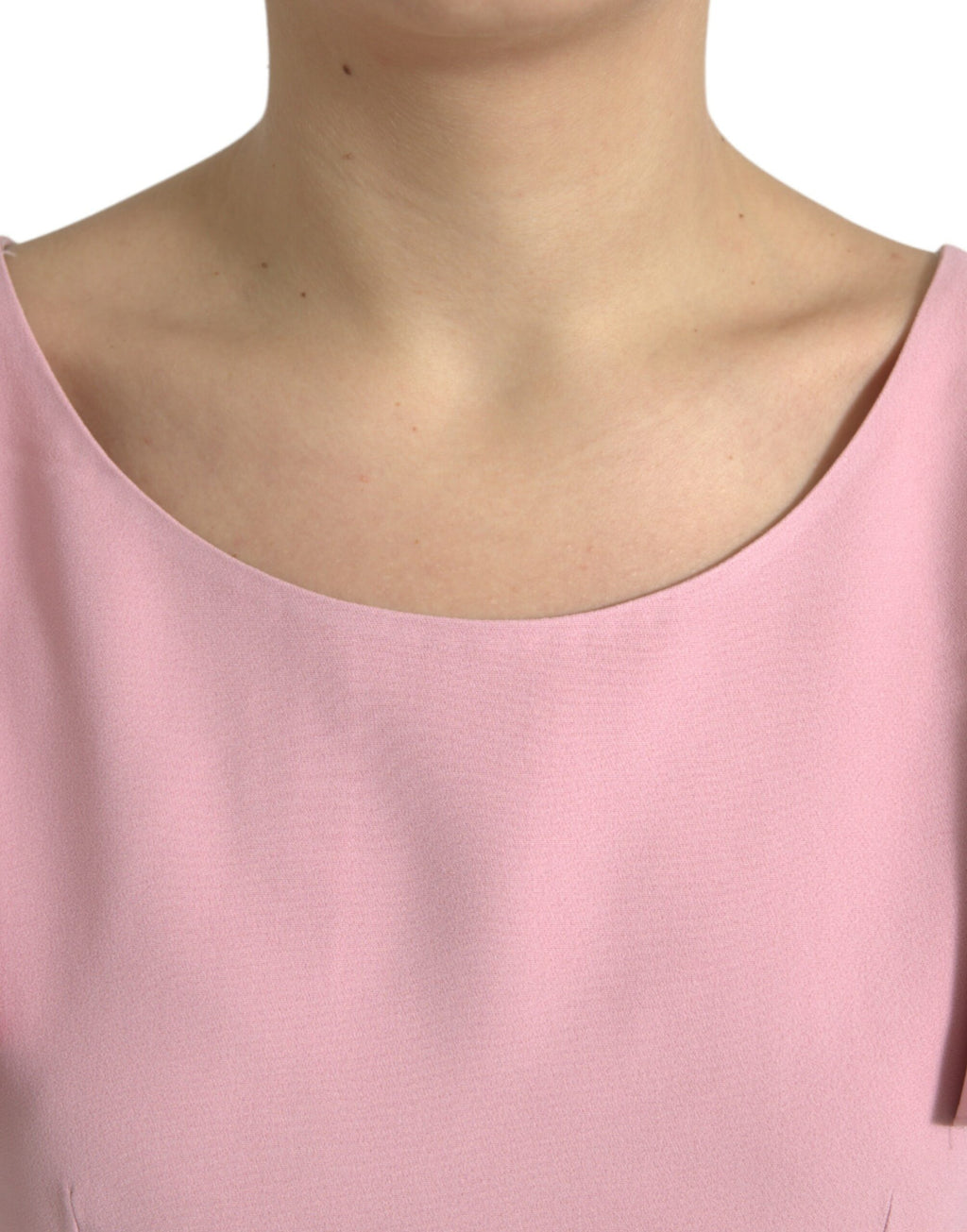 Pink Kurzarm Bluse mit Rundhalsausschnitt