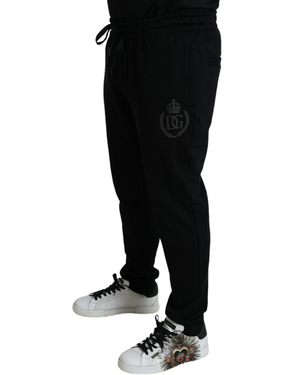 Schwarze DG-Logo Skinny Jogger Sweatpants Hose