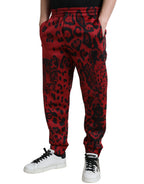 Red Black Leopard Stretch Jogger Hose